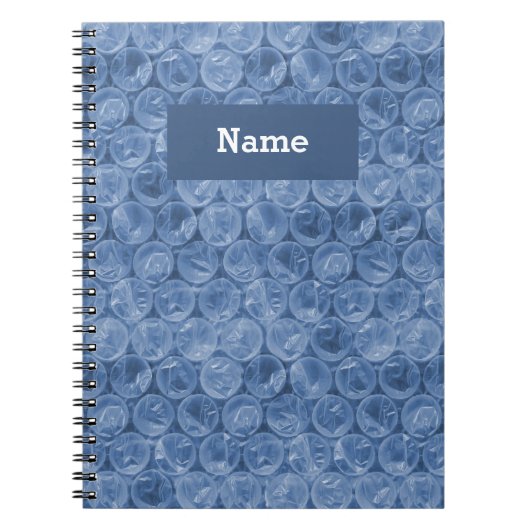 Gepersonaliseerd blauw omlooppatroon van de bel notitieboek (Voorkant)