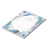 Gepersonaliseerd blauw paars boho waterverf Notiti Notitieblok (Linkerzijde)