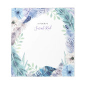 Gepersonaliseerd blauw paars boho waterverf Notiti Notitieblok (Voorkant)