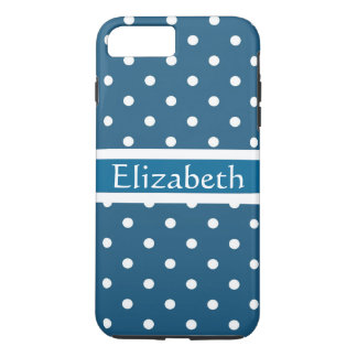 Gepersonaliseerd blauw-poolpuntenpatroon Case-Mate iPhone case