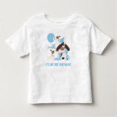 Gepersonaliseerd Blauw Puppy Dog Verjaardag Tshirt (Voorkant)