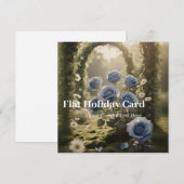 Gepersonaliseerd blauw Roos – Uniek Jubileum Liefd Feestdagenkaart (Voorkant / Achterkant)