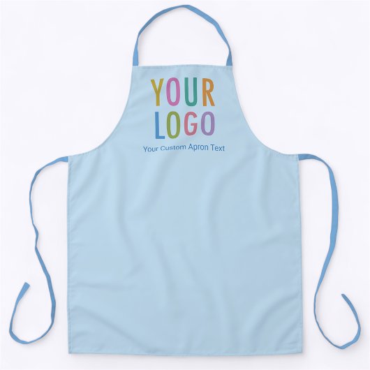 Gepersonaliseerd blauw Schort met aangepaste Logo