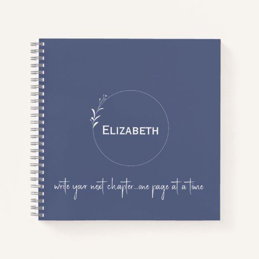 Gepersonaliseerd blauw "Schrijf je volgende hoofds Notitieboek (Voorkant)