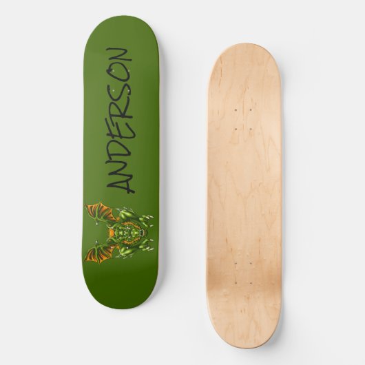Gepersonaliseerd blauw skateboard van de draak (Voorkant)