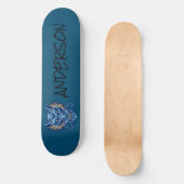 Gepersonaliseerd blauw skateboard van de draak (Voorkant)