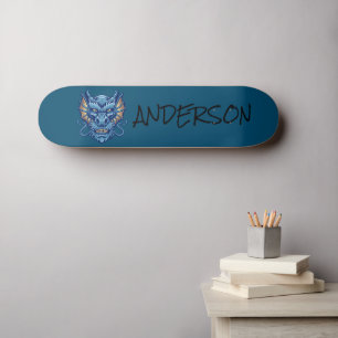 Gepersonaliseerd blauw skateboard van de draak