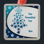 Gepersonaliseerd blauw sneeuwvlok ornament<br><div class="desc">Voeg een beetje feestelijk gejuich toe met dit gepersonaliseerde blauwe sneeuwvlok lint ornament. Een perfecte one-of-a-kind kous stuffer die generaties lang meegaat.</div>