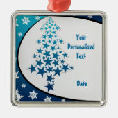 Gepersonaliseerd blauw sneeuwvlok ornament (Voorkant)