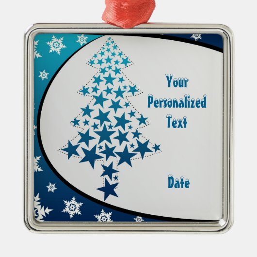 Gepersonaliseerd blauw sneeuwvlok ornament (Voorkant)
