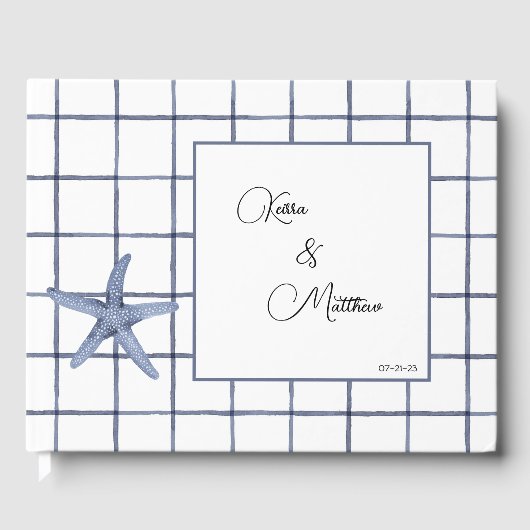 Gepersonaliseerd blauw Tropisch Waterverf Gastboek Gastenboek (Voorkant)