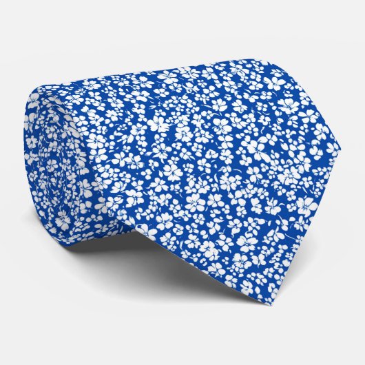 Gepersonaliseerd Blauw Wildflower Field Scatter pa Stropdas (Opgerold)