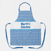 Gepersonaliseerd blauw wit Grieks zeer belangrijke Schort (Voorkant)