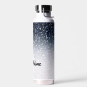 Gepersonaliseerd blauw & wit ombre waterfles (Links)