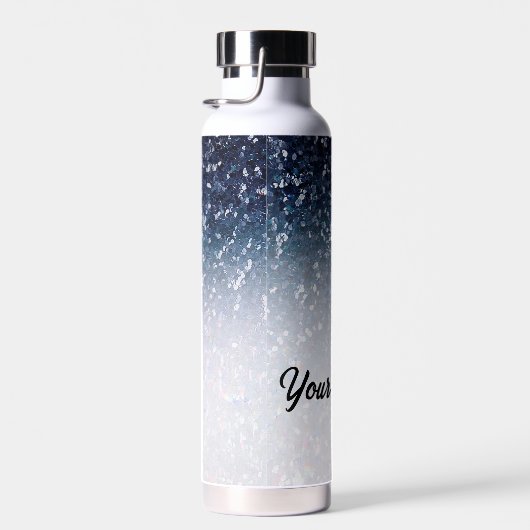 Gepersonaliseerd blauw & wit ombre waterfles (Rechts)