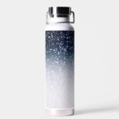 Gepersonaliseerd blauw & wit ombre waterfles (Achterkant)