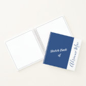 Gepersonaliseerd blauw & wit schetsboek notitieboek (Binnen)
