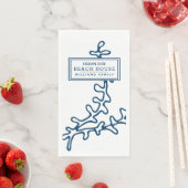 Gepersonaliseerd blauw zeewier Patroon - Kiekenhui Servet (Insitu)