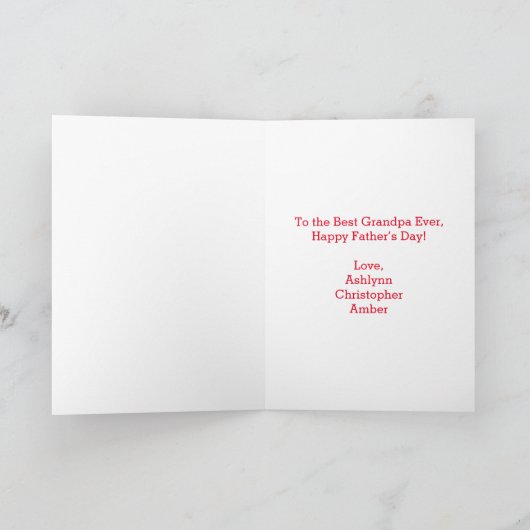 Gepersonaliseerd Blauw Zwart Stropdas Opa Vaderdag Kaart (Binnen)