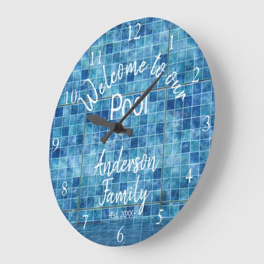 Gepersonaliseerd blauw zwembad Water Welkom bij on Grote Klok (Hoek)