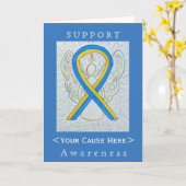 Gepersonaliseerd blauwe en gele kaart voor bewustz (Gele Bloem)