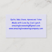 Gepersonaliseerd Blauwe en Gouden Naaimachine 3 Visitekaartje (Achterkant)