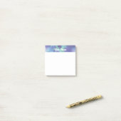 Gepersonaliseerd Blauwe groene waterverf Post-it® Notes (Op bureau)