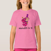 Gepersonaliseerd blauwe kaars 5-jarig T-shirt (Voorkant)