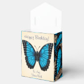 Gepersonaliseerd Blauwe Morpho Vlinder Swirl Bedankdoosjes (Geopend)