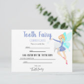Gepersonaliseerd Blauwe Tand Fairy Certificaat Bedankkaart (Staand voorkant)