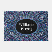 Gepersonaliseerd blauwe waas deurmat (Voorkant)