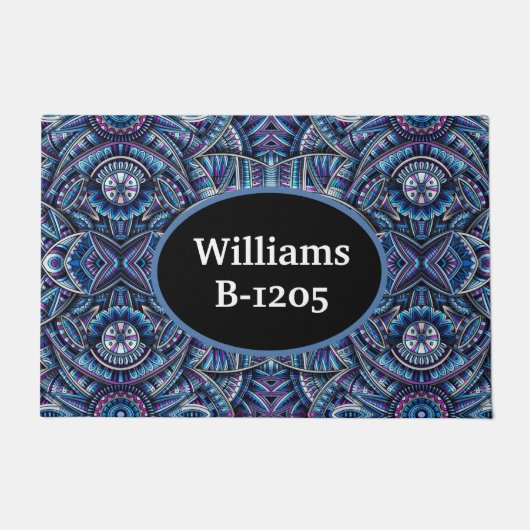 Gepersonaliseerd blauwe waas deurmat (Voorkant)