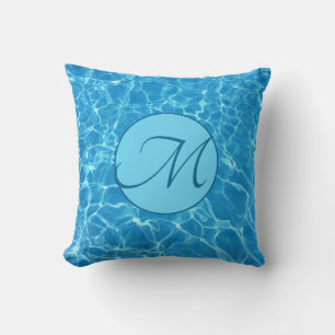 Gepersonaliseerd blauwe waterreflecties kussen
