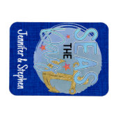 Gepersonaliseerd Blauwe Zeeen de Ruwe Dagdeur Magneet (Horizontaal)