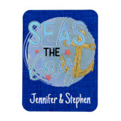 Gepersonaliseerd Blauwe Zeeen de Ruwe Dagdeur Magneet (Verticaal)