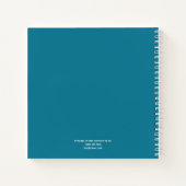 Gepersonaliseerd Blauwgroen blauw en wit schetsboe Notitieboek (Achterkant)