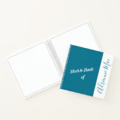 Gepersonaliseerd Blauwgroen blauw en wit schetsboe Notitieboek (Binnen)