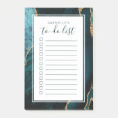 Gepersonaliseerd Blauwgroen blauw gegolfd gegolfd  Post-it® Notes (Voorkant)