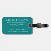 Gepersonaliseerd Blauwgroen Blauw Groen Koraal Roz Bagagelabel (Achterkant horizontaal)