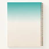 Gepersonaliseerd Blauwgroen en Beige Notitieboek (Achterkant)