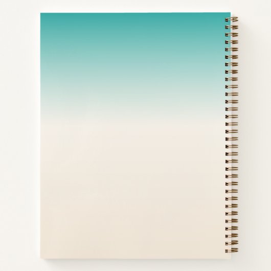 Gepersonaliseerd Blauwgroen en Beige Notitieboek (Achterkant)