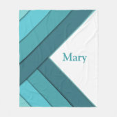 Gepersonaliseerd Blauwgroen en wit Fleece Deken (Voorkant)