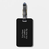 Gepersonaliseerd blauwgroen en wit gestreept bagag bagagelabel (Achterkant verticaal)