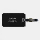 Gepersonaliseerd blauwgroen en wit gestreept bagag bagagelabel (Achterkant horizontaal)