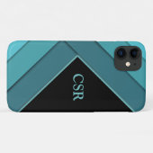 Gepersonaliseerd Blauwgroen en zwart Case-Mate iPhone Case (Achterkant (horizontaal))