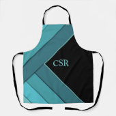 Gepersonaliseerd Blauwgroen en zwart Schort