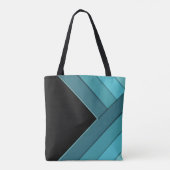 Gepersonaliseerd Blauwgroen en zwart Tote Bag (Achterkant)