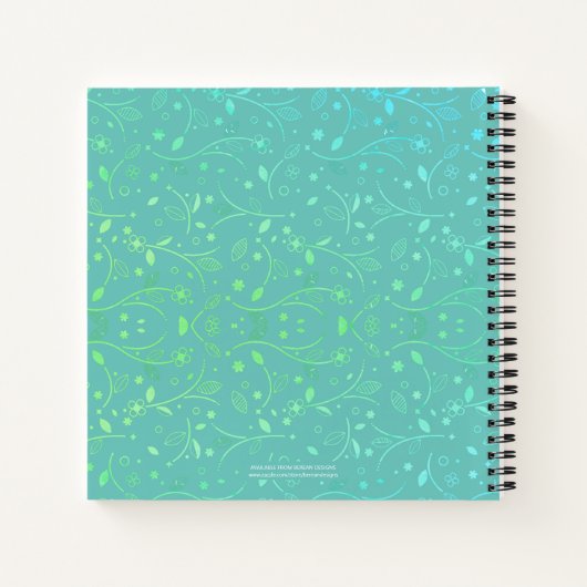  gepersonaliseerd Blauwgroen Floral Prayer Journal Notitieboek (Achterkant)