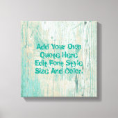 Gepersonaliseerd blauwgroen houten patroon canvas afdruk (Voorkant)