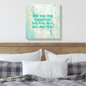 Gepersonaliseerd blauwgroen houten patroon canvas afdruk (Insitu (Slaapkamer))